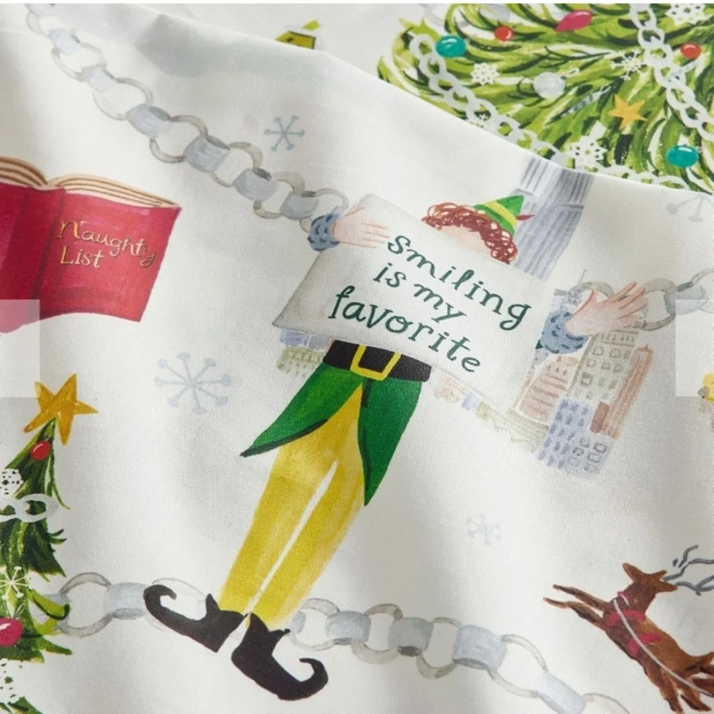POTTERY BARN Buddy the Elf Christmas sheet set•new•king